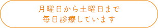 月曜日から土曜日まで毎日診療しています