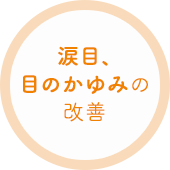 涙目、目のかゆみの改善