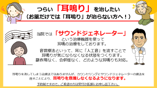 つらい「耳鳴り」を治したい お薬だけでは「耳鳴り」が治らない方へ